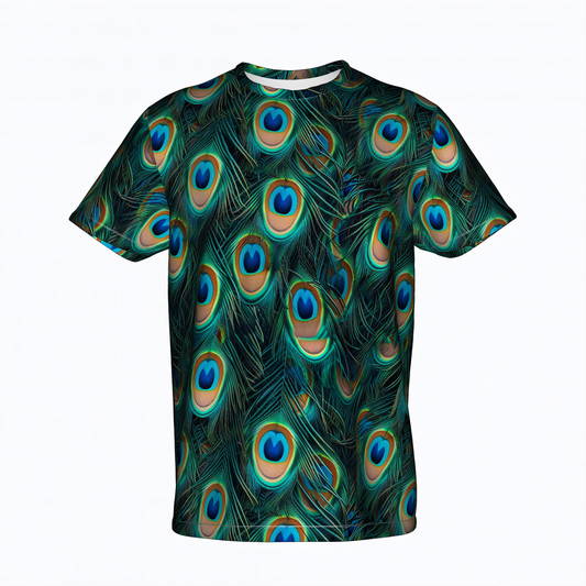 Peacock Splendor Full Print Men's T-Shirt - Cotton