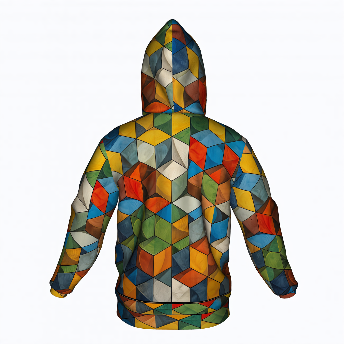 Cubist Spectrum Full Print Unisex Hoodie - Pamut