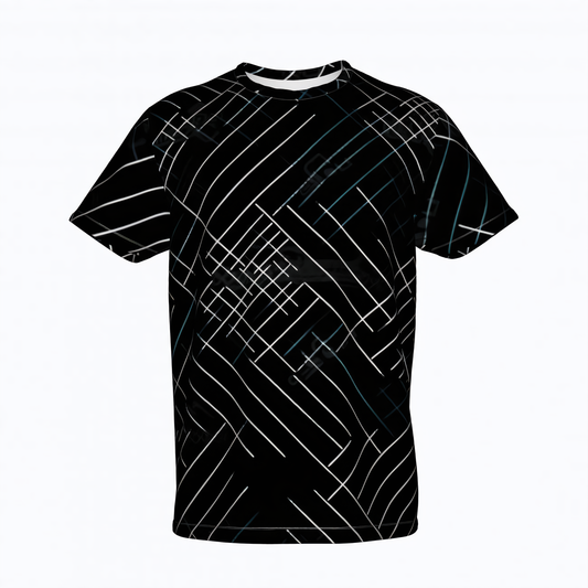 Geometric Matrix Tee Full Print Men's T-Shirt - Cotton