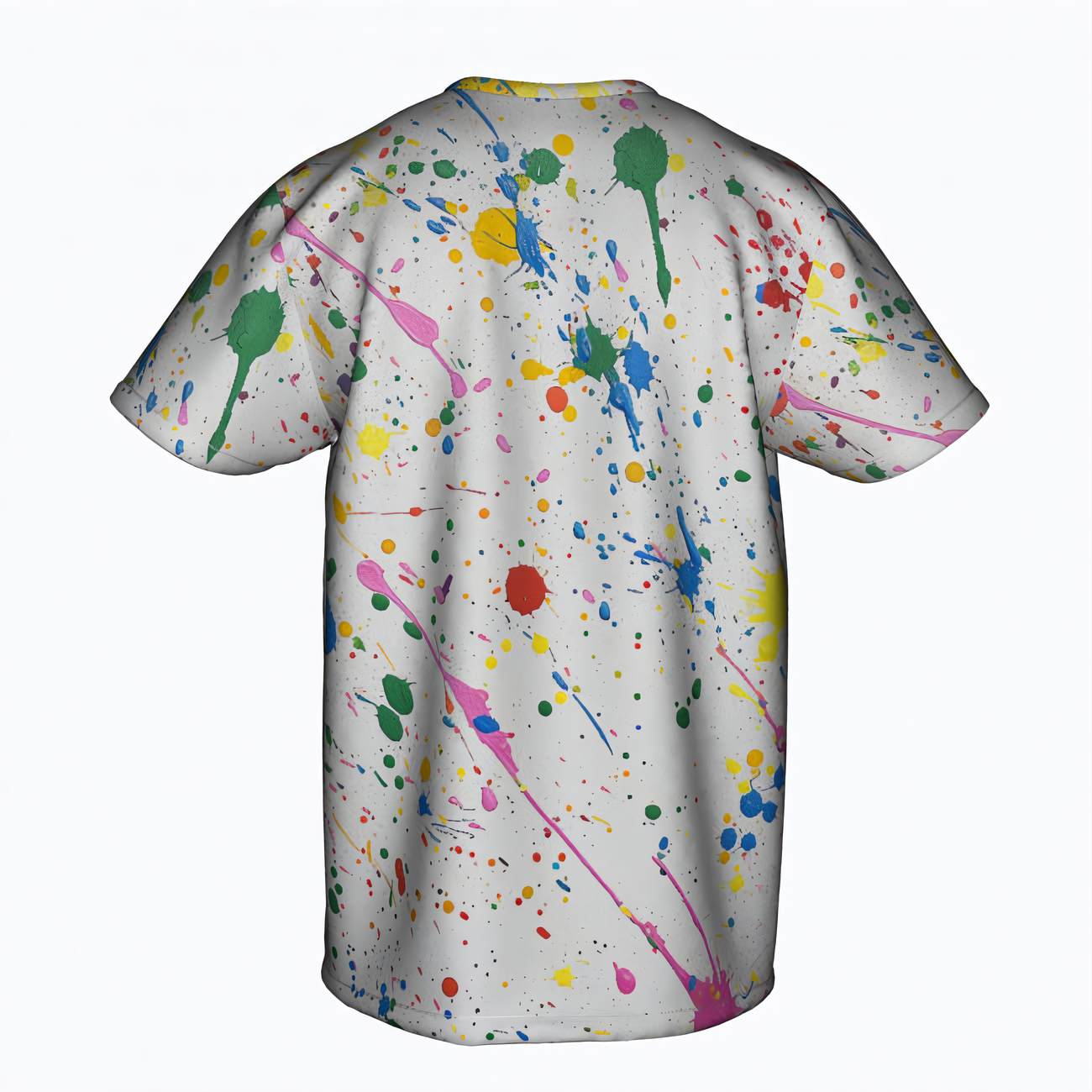 Pollock-Inspired Splash Full Print Men's T-Shirt - Cotton