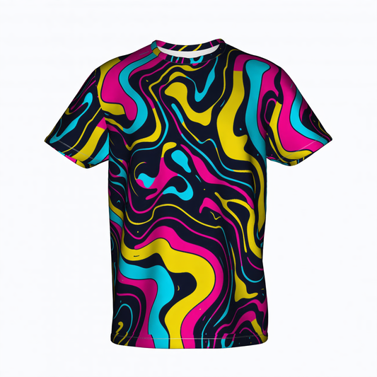 Psychedelic Flow Full Print Men's T-Shirt - Cotton
