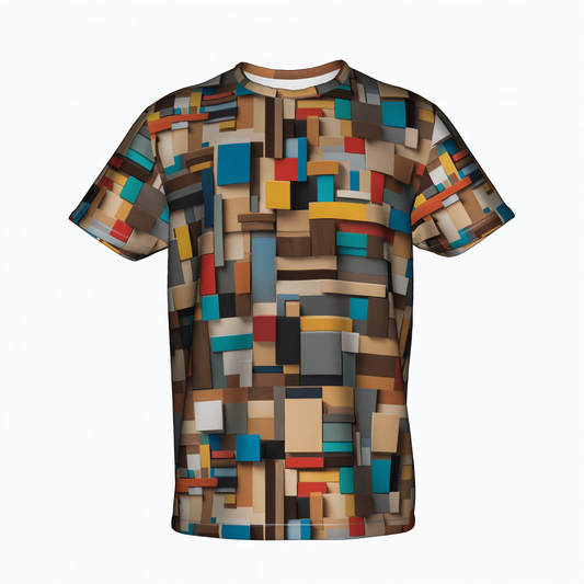 Abstract Architectonics Full Print Men's T-Shirt - Cotton