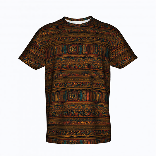 Tribal Tapestry Full Print Men's T-Shirt - Cotton