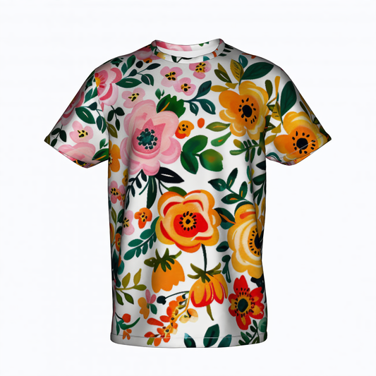 Floral Fantasy Full Print Men's T-Shirt - Cotton