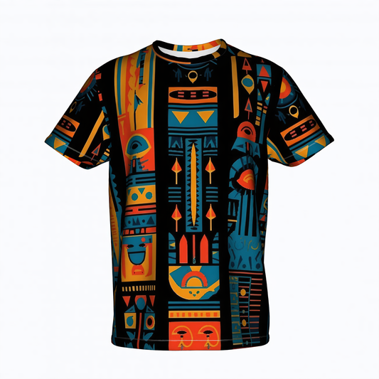 Tribal Rhythms Full Print Men's T-Shirt - Cotton
